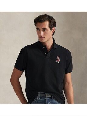 Polo Ralph Lauren Classic Fit Dog-Embroidered Polo Shirt Classic Fit Black XL